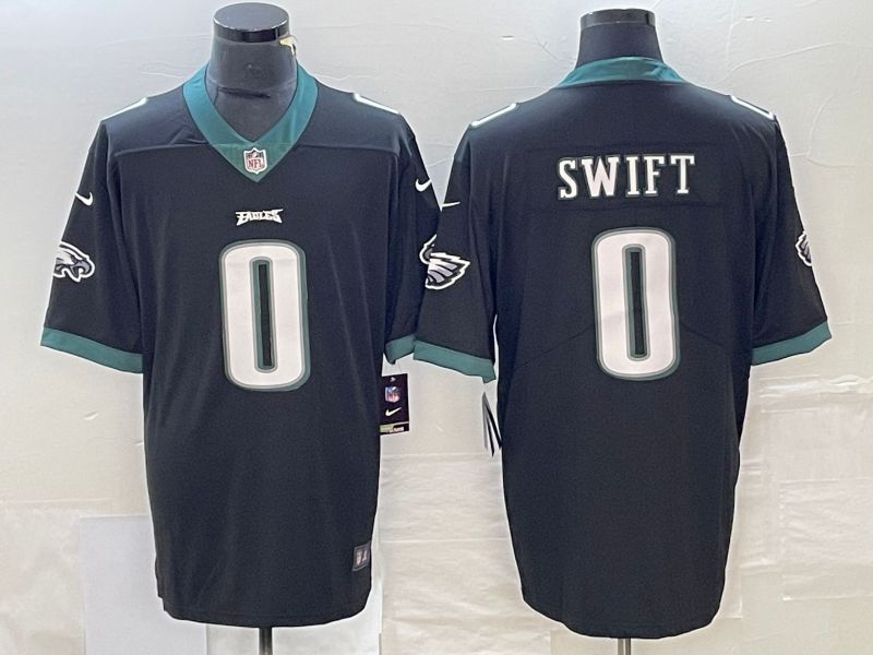 Men Philadelphia Eagles #0 Swift Black Nike Vapor Limited NFL Jersey style 1